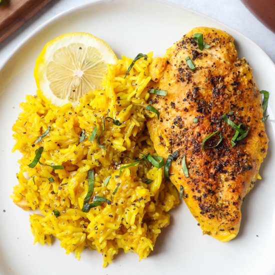 One Pot Lemon Herb Chicken and Rice