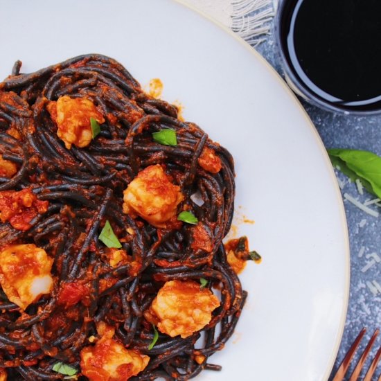 Spicy Arrabbiata Squid Ink Pasta