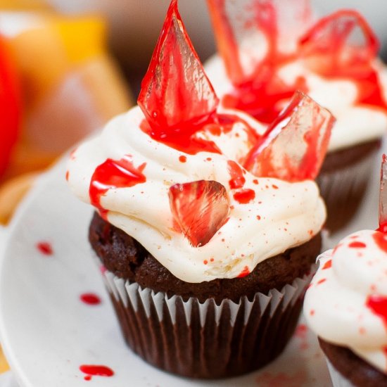 Bloody glass cupcakes