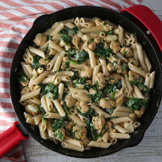 Creamy Chicken Sausage and Spinach