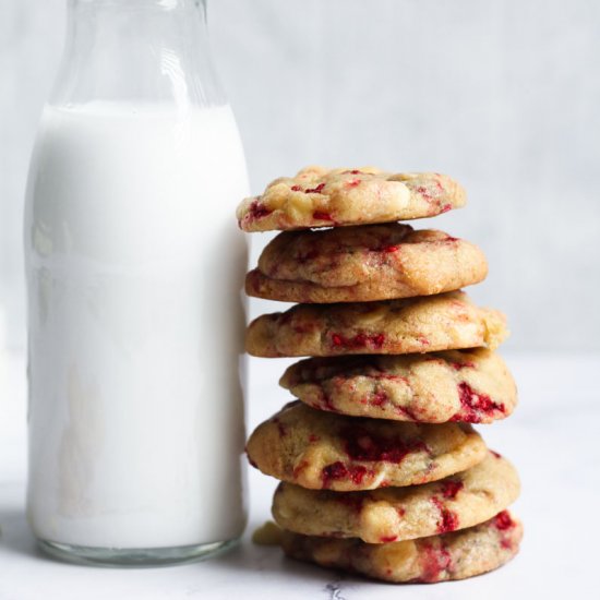 Raspberry & White Chocolate Cookies