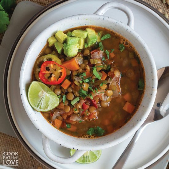 Easy Mexican Lentil Soup