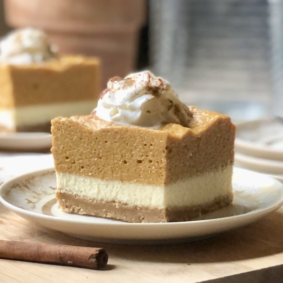 layered pumpkin cheesecake squares