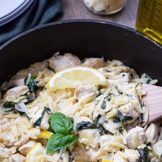 Creamy Chicken Orzo With Lemon