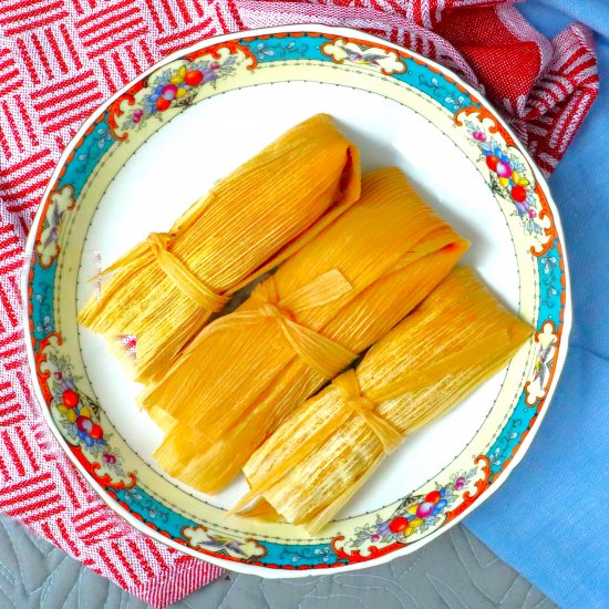 Mushroom Kale Sweet Potato Tamales