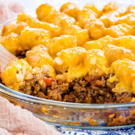 Sloppy Joe Tater Tot Casserole