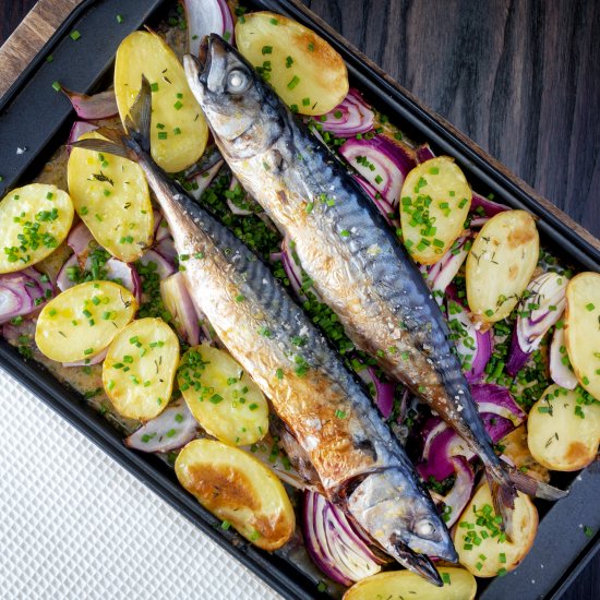 Baked Mackerel with Potatoes