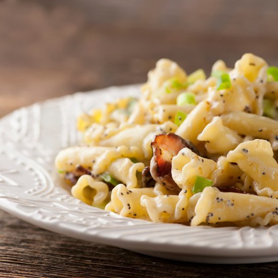 Pasta with Bacon Sour Cream Sauce!