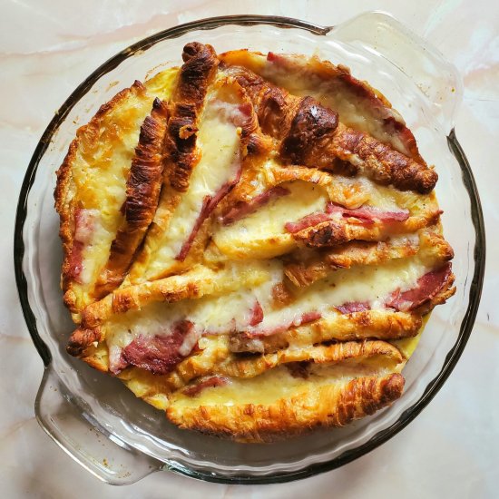 Bacon & Cheese Croissant Casserole