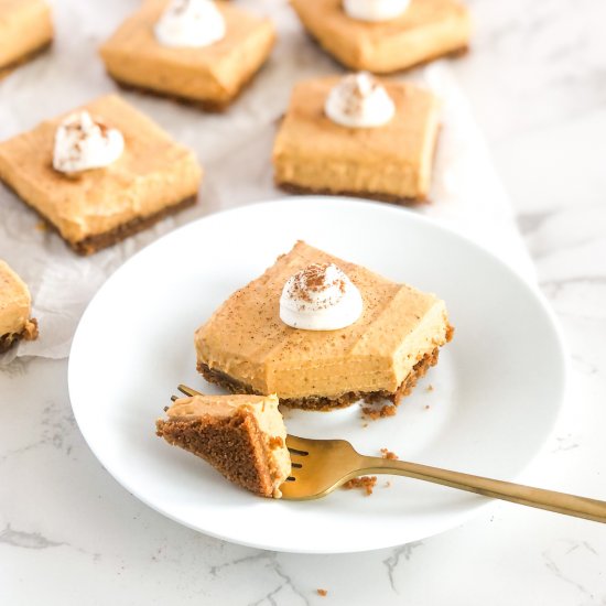 No Bake Pumpkin Cheesecake Bars