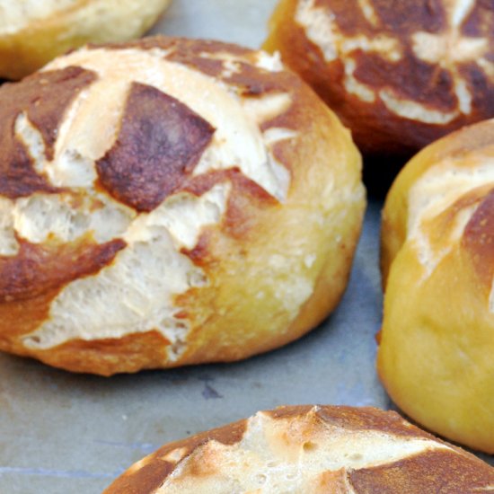 Homemade Pretzel Buns