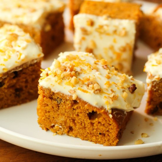 Pumpkin Bars w. Orange Cream Cheese