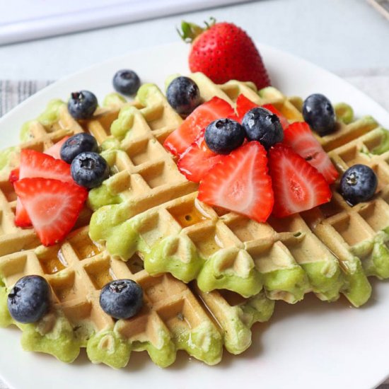 The Fluffiest Avocado Waffles