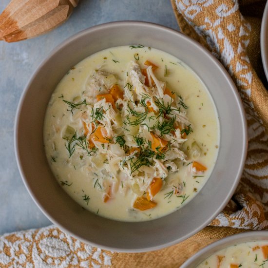 Lemon Chicken Orzo Soup