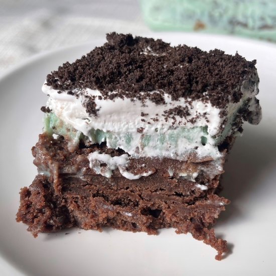 Peppermint Brownie Ice Cream Cake