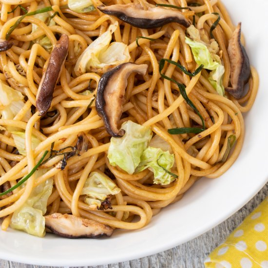 Stir-Fried Lo Mein With Charred Cab