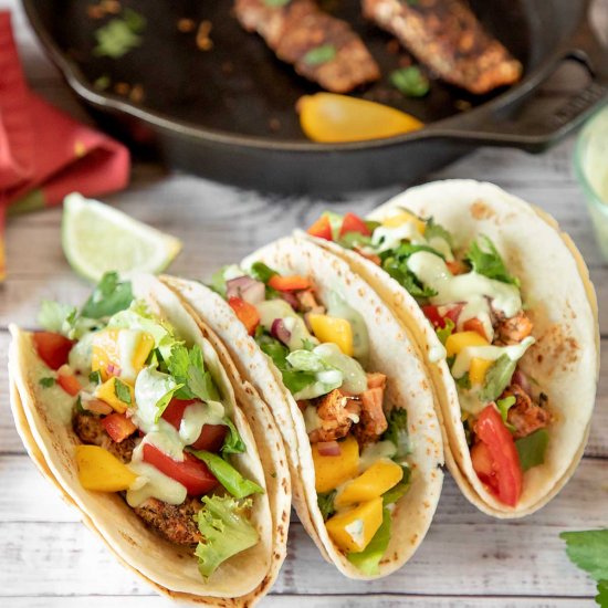 Blackened Salmon Tacos