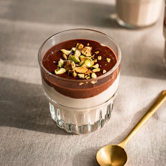 Espresso Mousse with Tahini Fudge