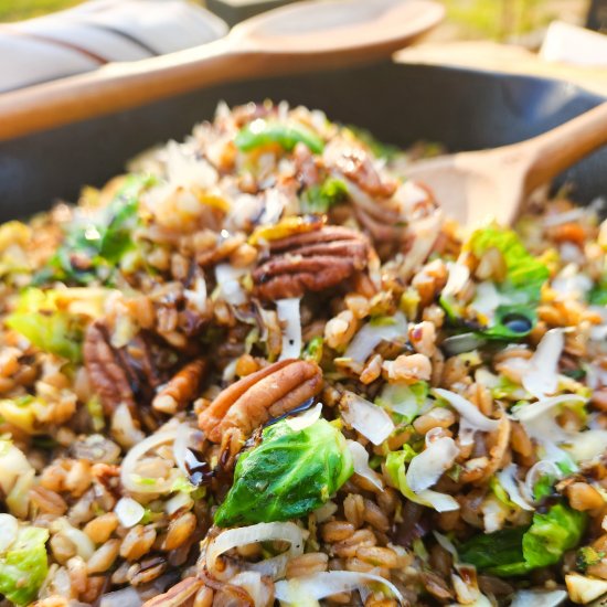 Farro, Brussels & Pecan Salad