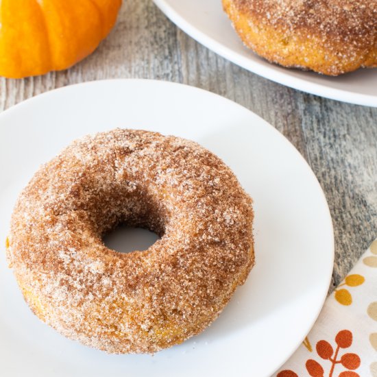 Cinnamon Sugar Pumpkin Donuts