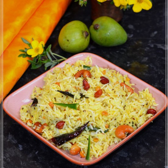 Raw Mango Rice/Mamidikaya Pulihora