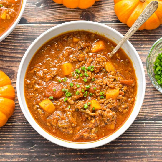 Low FODMAP Double Pumpkin Chili