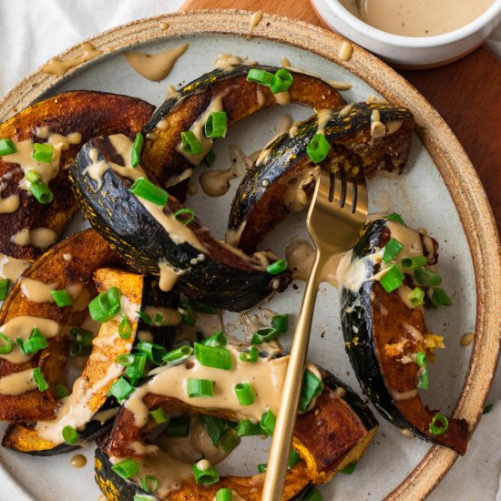 Roasted Acorn Squash with Tahini