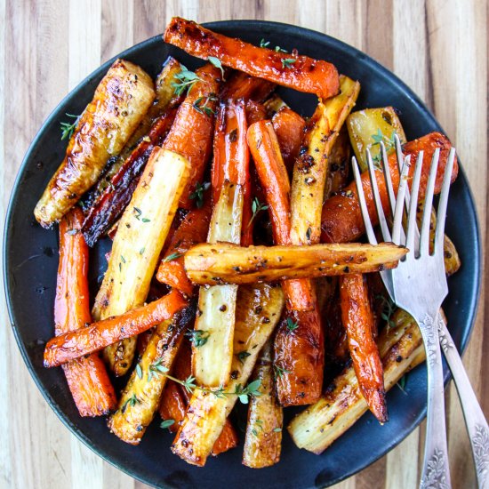 Honey Roasted Carrots and Parsnips