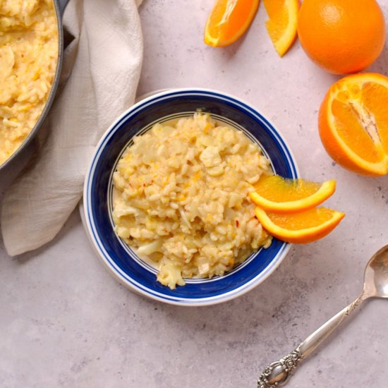 Creamy Orange Risotto Without Wine