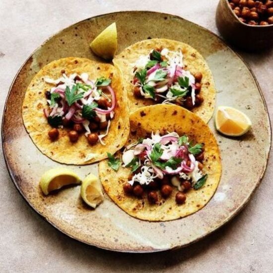 Adobo Chickpea Tacos