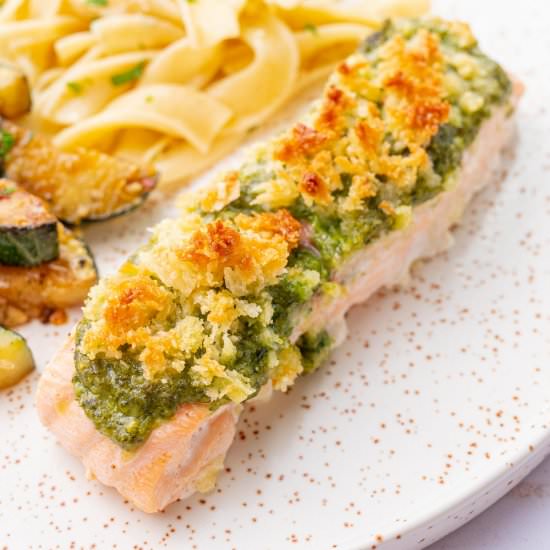 baked pesto salmon