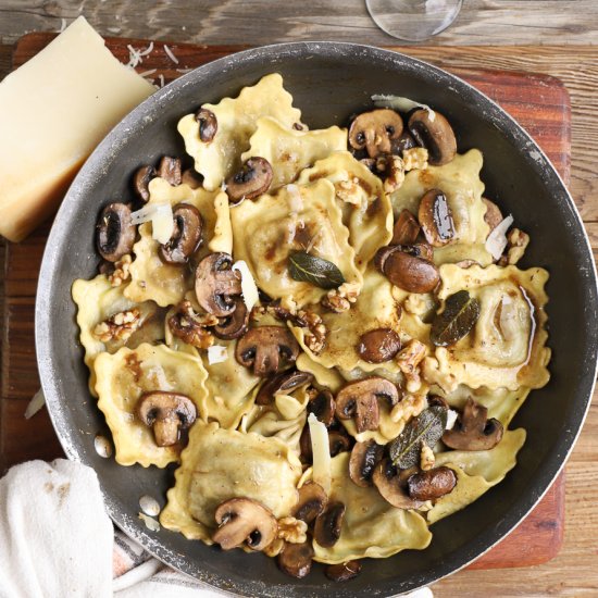 Brown Butter Mushroom Ravioli