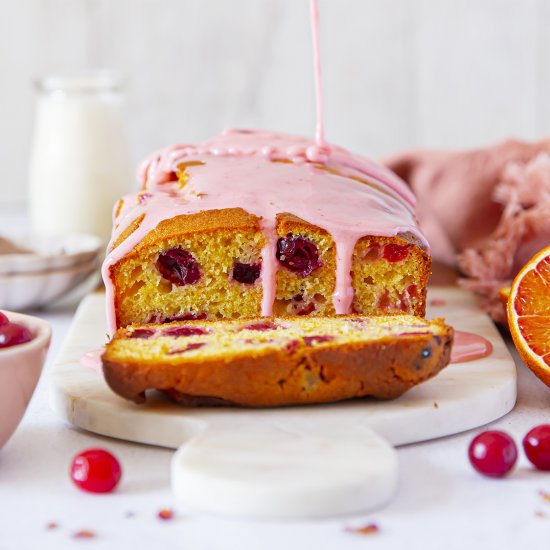 Blood Orange Cranberry Loaf Cake