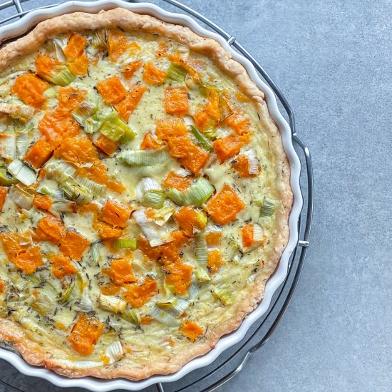 Leek and Butternut Squash Quiche