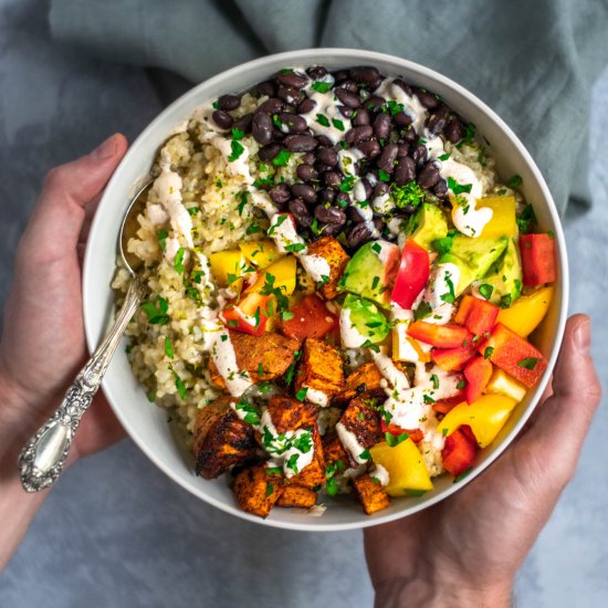 Sweet Potato Bean Burrito Bowls