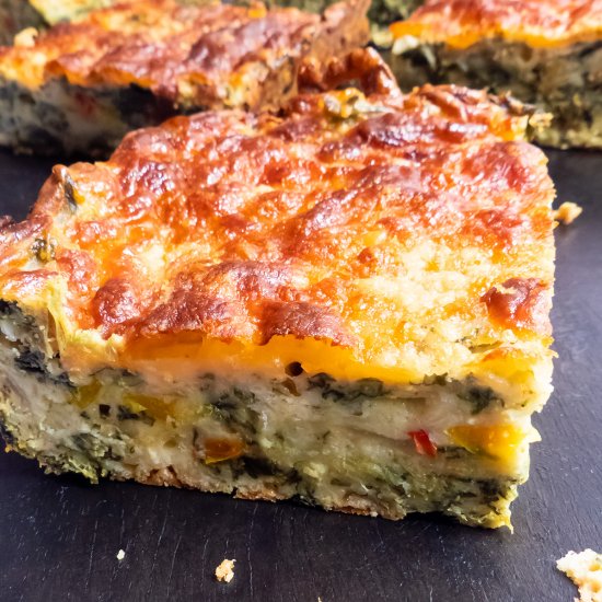 The Best Cheesy Spinach Squares