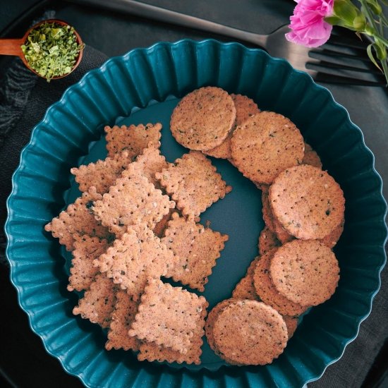 Baked Methi Mathri [Savory Cracker]