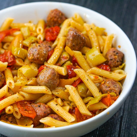 Sausage Stuffed Banana Pepper Pasta