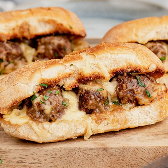 Salisbury Steak Meatball Subs