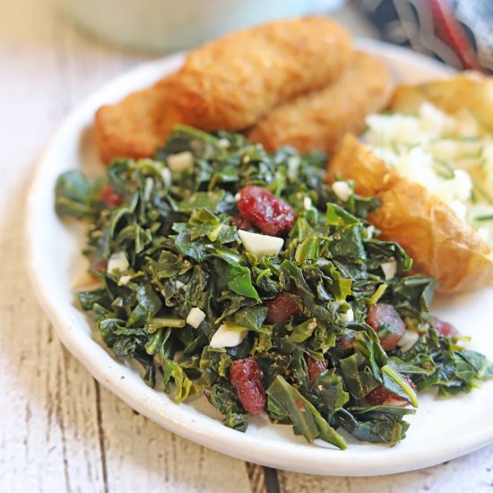 Smoky sweet collard greens