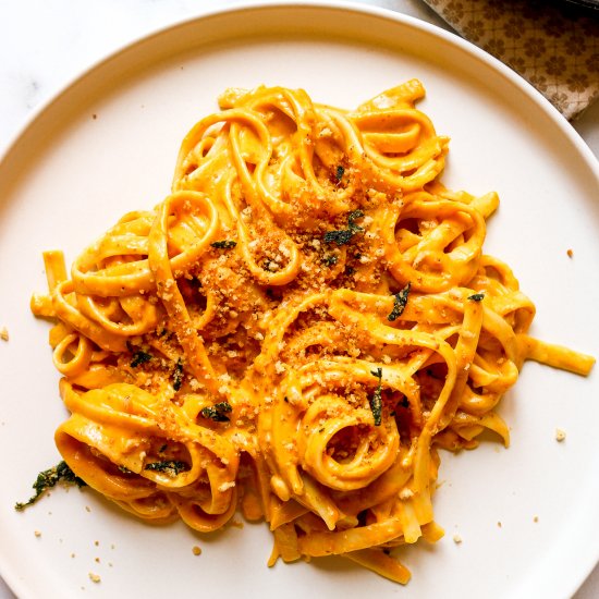 Pumpkin Alfredo with Sage Crumbs