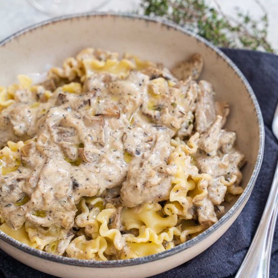 Vegan Mushroom Stroganoff