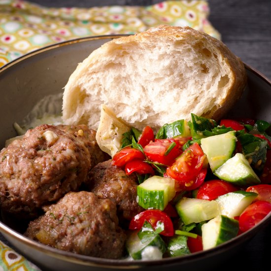 Sheet Pan Greek Meatballs