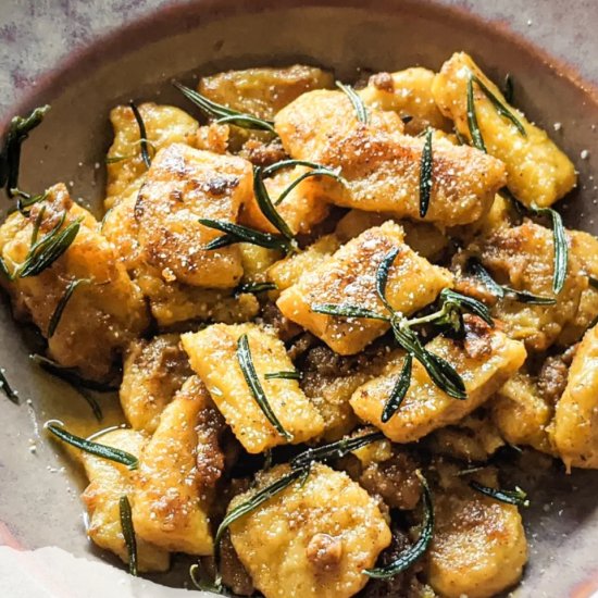 Pumpkin Gnocchi in Rosemary Butter