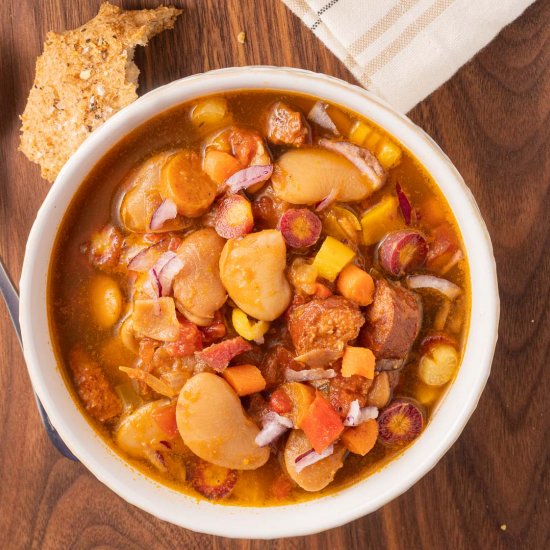 Butter beans stew with sausage