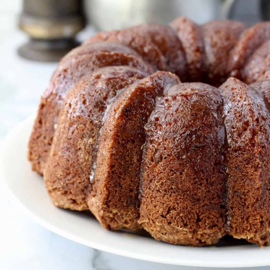 Apple Cake with Honey Bourbon Glaze