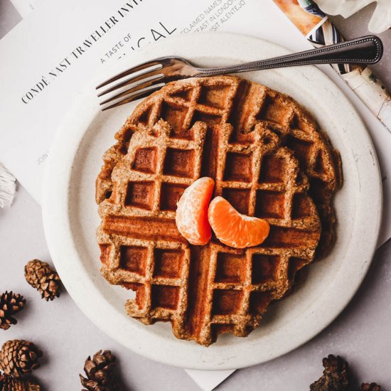 Vegan Banana Pumpkin Waffles