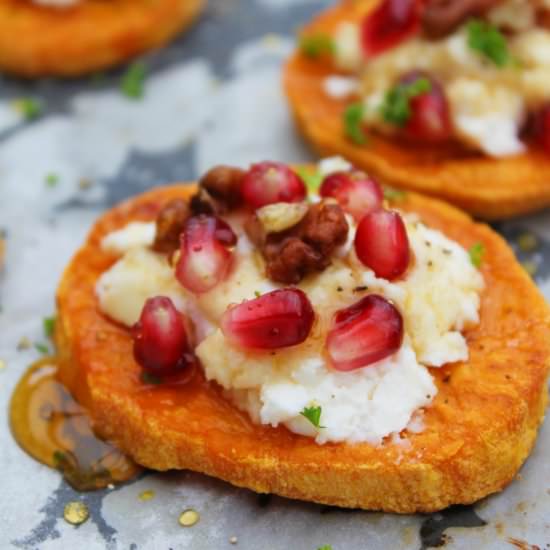 Sweet Potato Rounds with Ricotta