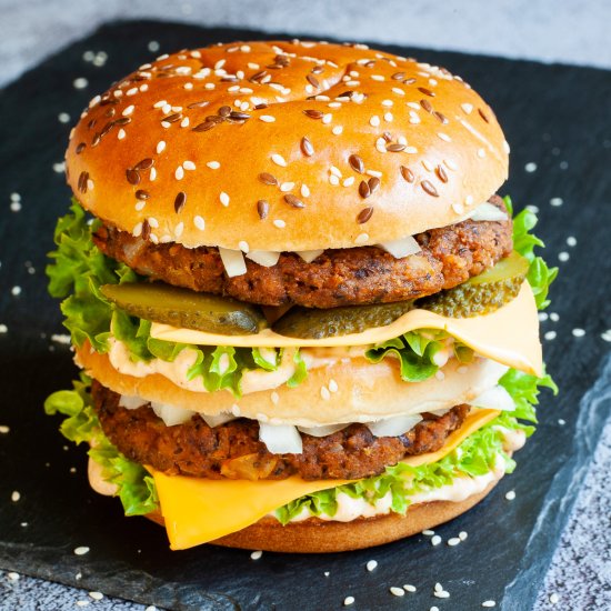 Vegan Big Mac style Burger