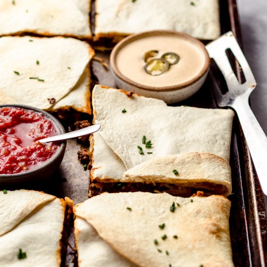 sheet pan quesadillas